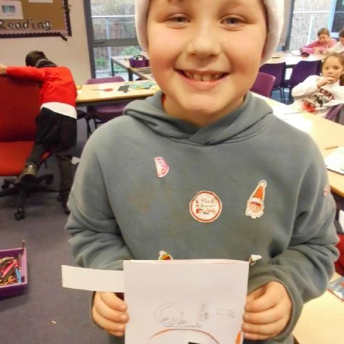 Maple Class mechanical Christmas cards